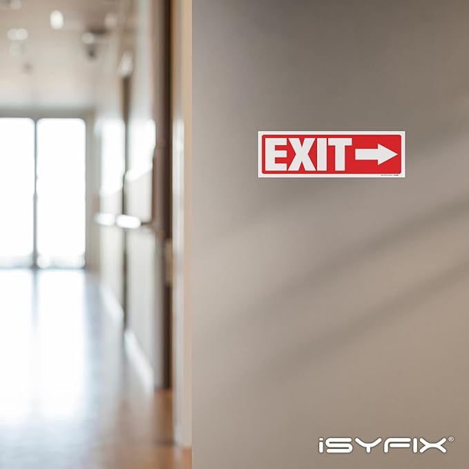 iSYFIX Exit Signs Stickers 6 Pack 12x4 Inch - Image 4
