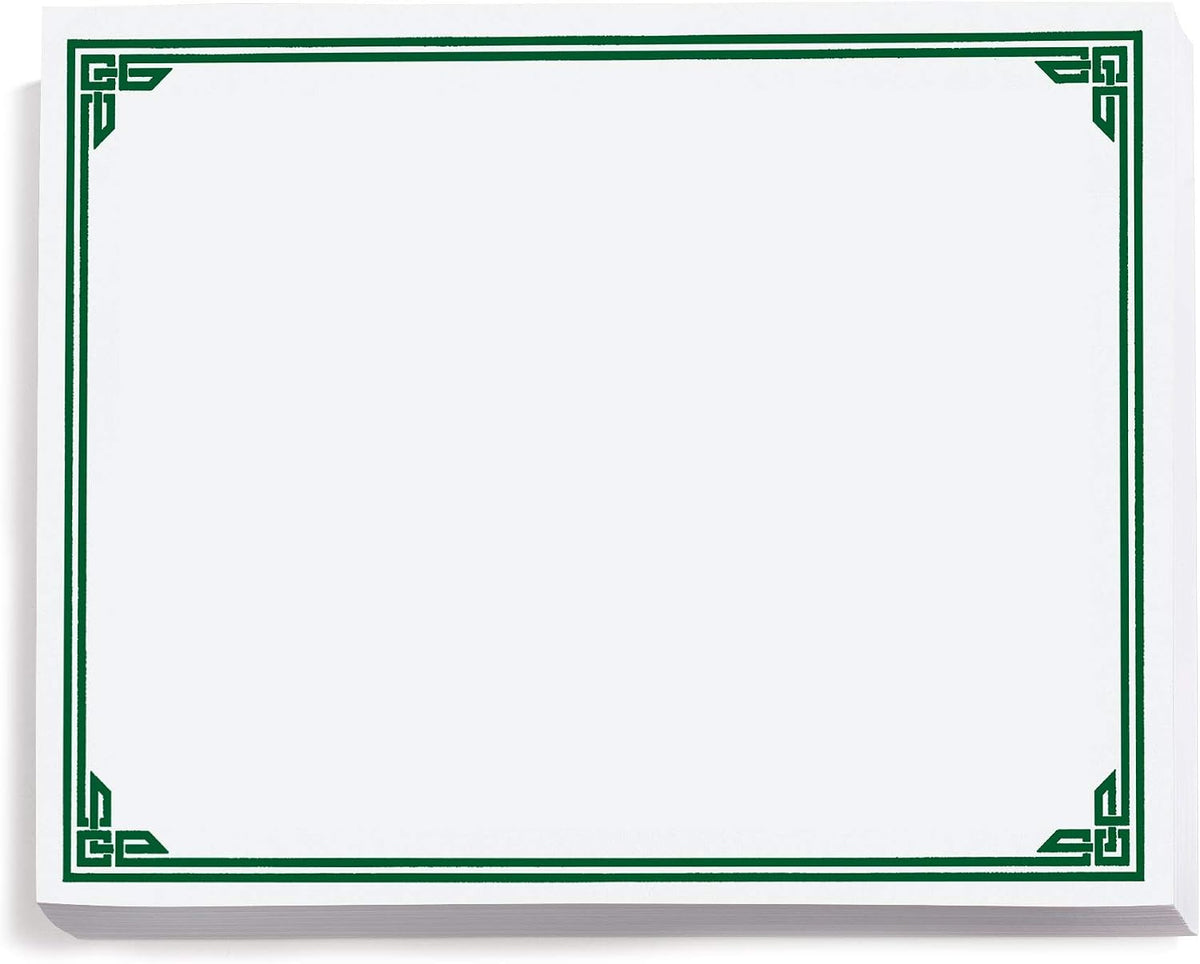 PaperDirect Green on White Classic Specialty Certificates, 8½ x11, Foil Accents