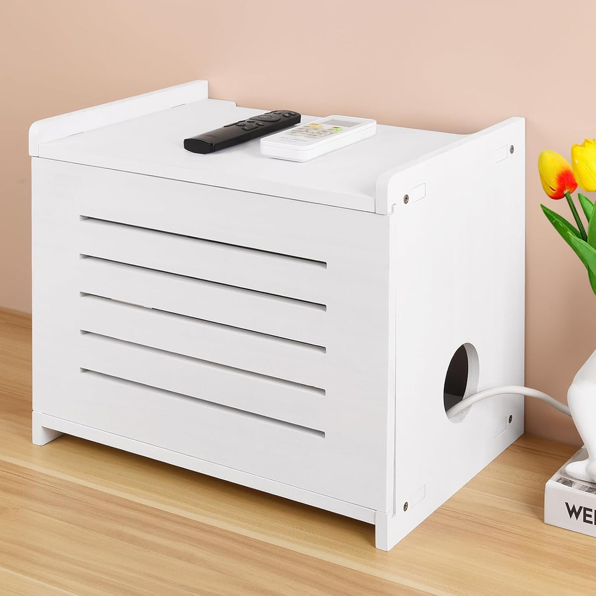 White Router Shelf Projector Shelf Projector Stand Router Storage Box Modem C...