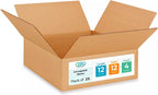IDL Packaging-B-12124-25 Flat Corrugated Shipping Boxes 12"L x 12”W x 4"H