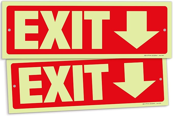 iSYFIX Exit Signs with Directional Down Arrow by iSYFIXPREMIUMSIGNS