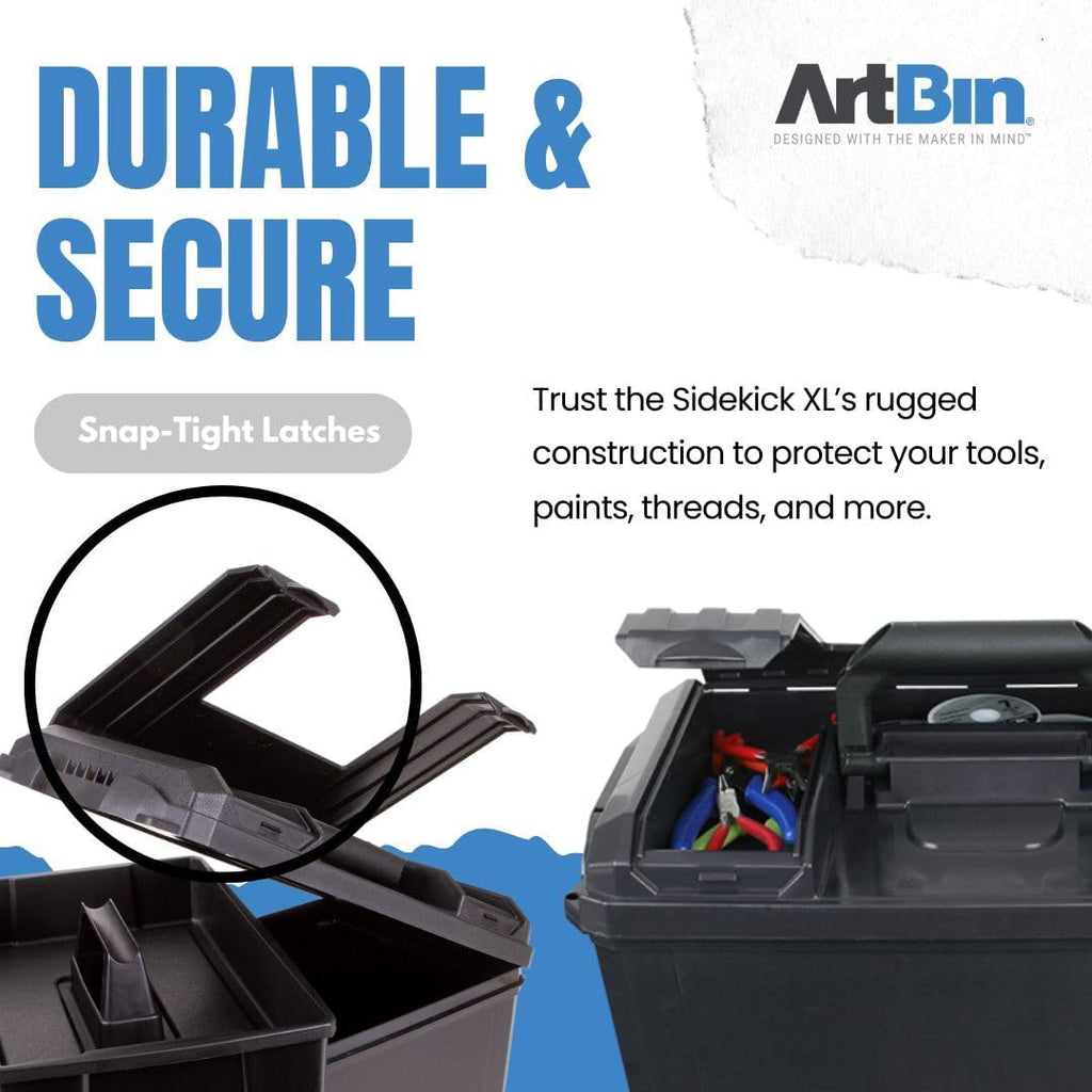 artbin sidekick xl carrying case with handle, black, package contents