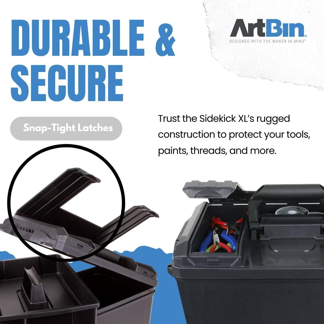 artbin sidekick xl carrying case with handle, black, package contents