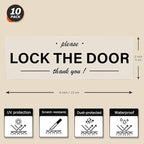 YIKIADA Please Lock The Door Sticker 6 × 2 Inches Vinyl Self-Adhesive Decals - Image 2