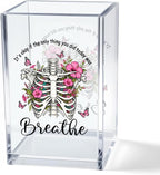 Vgrti It's Okay Only Breathe Acrylic Cosmetic Pencil Pen Holder Cup, Skeleton by Unknown
