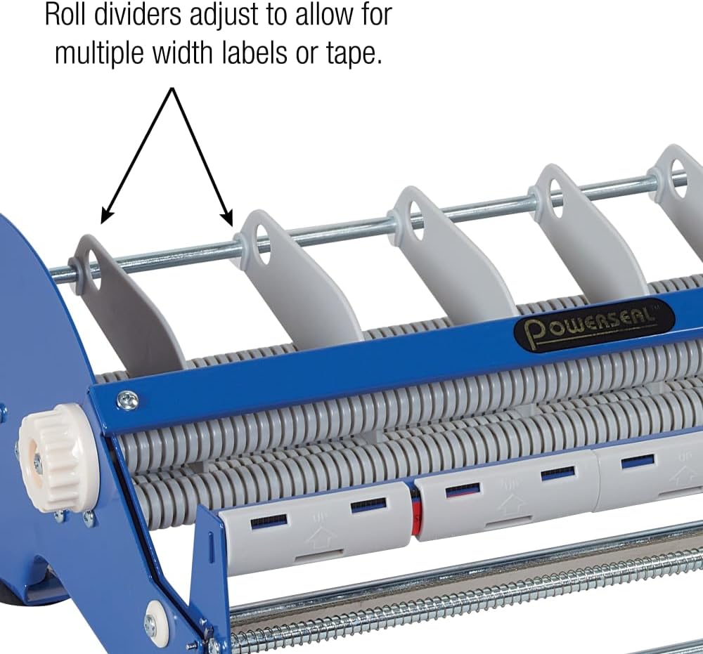 BOX USA SL9518 Steel Manual Table Top Label Dispenser, 1" Core, 18"...