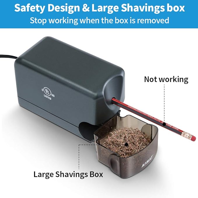 AFMAT Electric Pencil Sharpener, Heavy Duty Pencil Sharpeners - Image 5