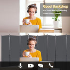 CHOSENM Room Divider, 8 Panel Folding Privacy Screens - Image 7