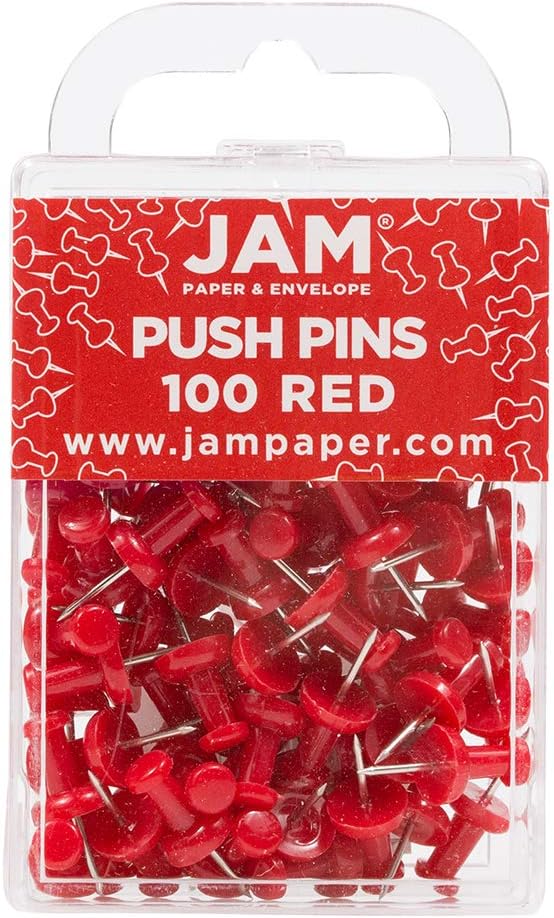 JAM PAPER Colorful Push Pins by JAMPaper