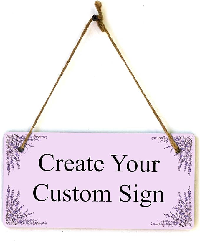 Signs ByLITA Lavender Personalized Hanging Wall or Door Sign | Custom Signage by SignsByLITA