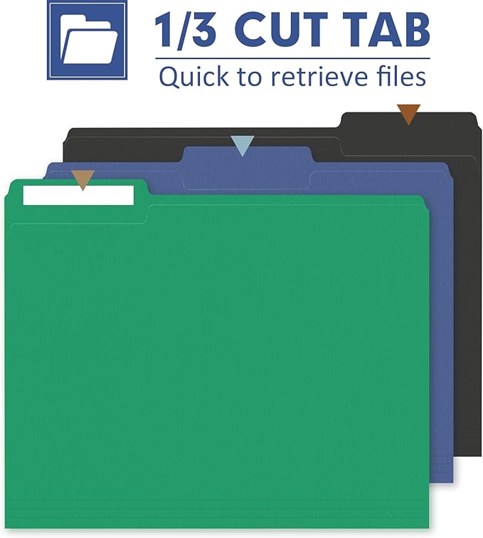File Folder, PANDRI 120 Pack Colored File Folder, 1/3 Cut Tab, Letter Size - Image 3