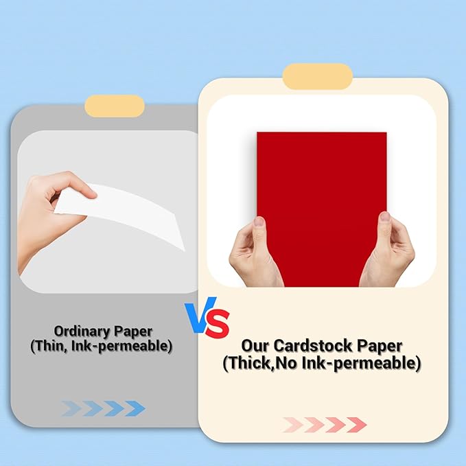 Cardstock 8.5 x 11, 5 Colors Colored Printer Paper 75 lb/200 gsm, 40 Sheets - Image 4