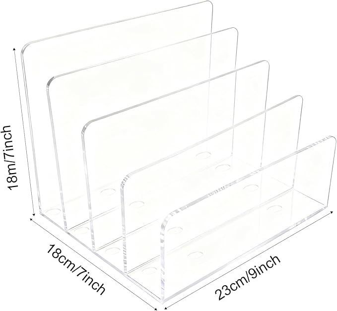 itechpanda Acrylic Mail Holder Clear File Sorter Desk Organizer Clean Desktop - Image 2