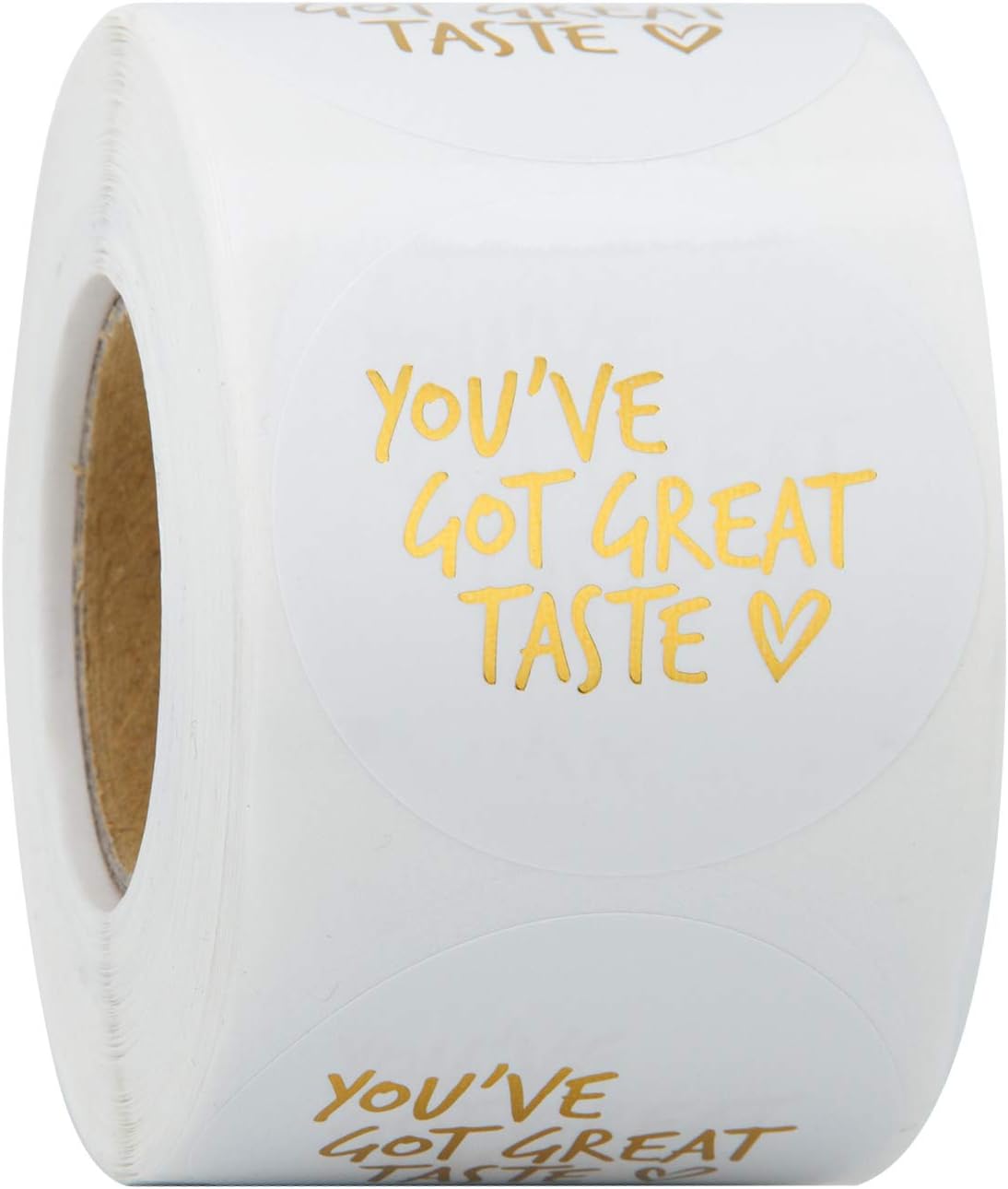 WRAPAHOLIC 2 Inch 500 Total Labels - You've Got Great Taste Stickers - Gold Foil Business Thank You Stickers, Shipping Stickers