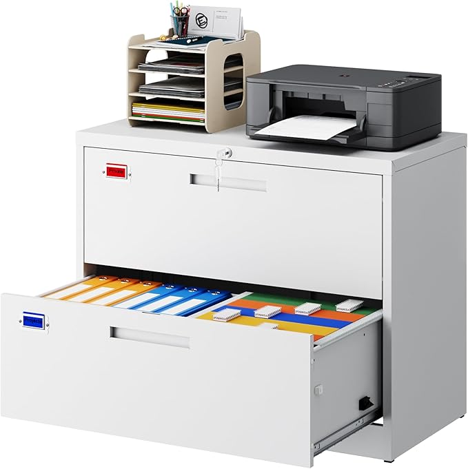 PEUKC 2 Drawer File Cabinet, Lateral Filing Cabinets - Image 3