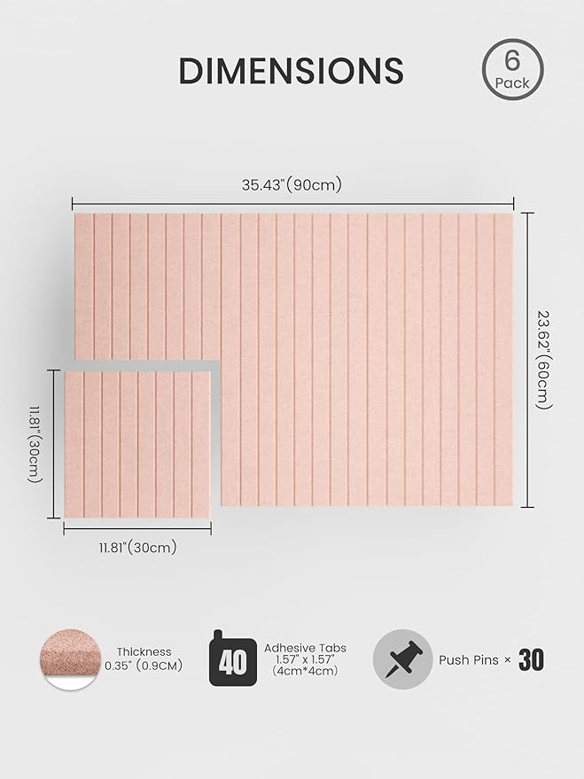Bumusty Large Cork Board Alternative-36 x24 Felt Bulletin Board Tiles, - Image 2