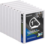 Comix Sturdy 3-Ring-Binder 1-inch D Ring Binders, 2.4mm-Thick, Hold 225 Sheets by Comix