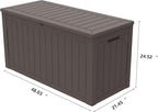 Decksplore 100 Gallon Outdoor Storage Box Waterproof, Lockable Resin Deck Box - Image 2