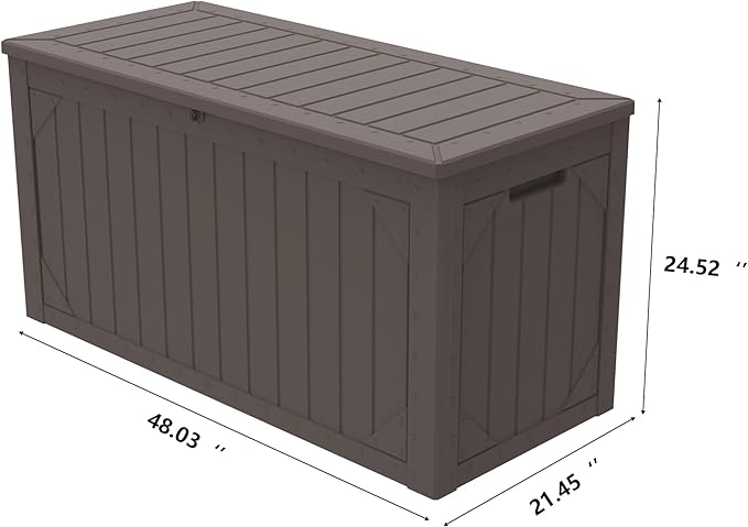 Decksplore 100 Gallon Outdoor Storage Box Waterproof, Lockable Resin Deck Box - Image 2