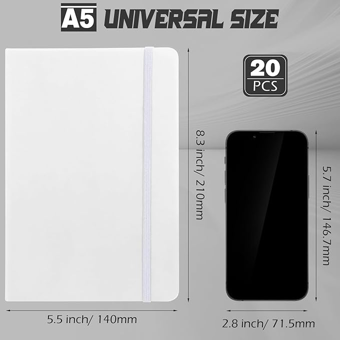 Honoson 20 Pack Lined Journal Notebooks A5 Hardcover Executive Notebook 5.5" x - Image 2