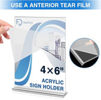 Daofary Acrylic Sign Holder 4 x 6 Inches 4 Pack, Double-Sided Stand up Table - Image 7