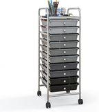 Giantex 10-Drawer Storage Cart w/Universal Wheel, Rolling Cart w/Handle - Image 9