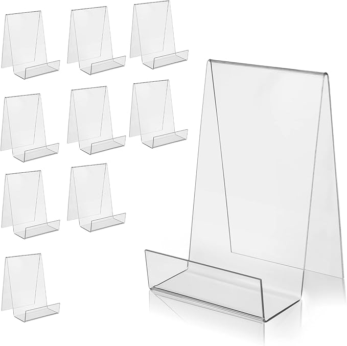 ZOEY Acrylic Book Stand with Ledge Clear Display Easels Plate by ZOEY