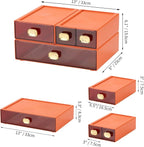 OSteed Spacious Desktop Storage Box, 1 Large 1 Middle & 2 Small Storage Drawers - Image 3