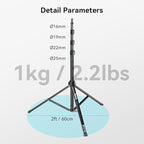 SMALLRIG RA-S200 Light Stand for Photography, 78.7" / 6.6ft / 200cm, Aluminum - Image 8