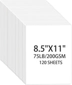 White Cardstock 8.5 X 11, 120 Sheets Card Stock, 75lb/ 200gsm Copy Paper by Ciphyfee