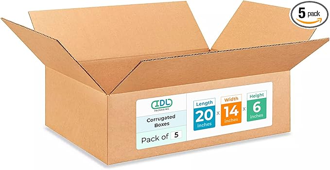 Large Shipping & Moving Boxes 20 x 14 x 6 inches by IDLPackaging