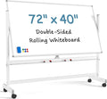 MaxGear Rolling Whiteboard, 72 x 40 Inch Double-Sided Magnetic Dry Erase Board by MaxGear