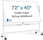 MaxGear Rolling Whiteboard, 72 x 40 Inch Double-Sided Magnetic Dry Erase Board by MaxGear