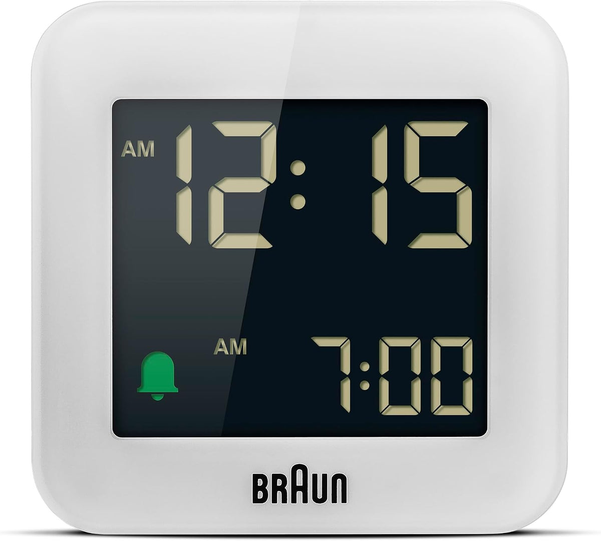 braun digital travel alarm clock with snooze, compact, main product view