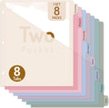 Forvencer 8 Counts Dividers with 2 Pockets, Binder Dividers with Tabs | 8 Tabs Binder Dividers for 3 Ring Binder, School Office Organization, Multicolor, Letter Size, 1 Set