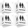 Faittoo Restroom Sign, Bathroom Signs, 4 Pack 6 x 8 Inches Acrylic Sign