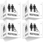 Faittoo Restroom Sign, Bathroom Signs, 4 Pack 6 x 8 Inches Acrylic Sign