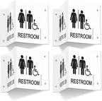 Faittoo Restroom Sign, Bathroom Signs, 4 Pack 6 x 8 Inches Acrylic Sign by Faittoo