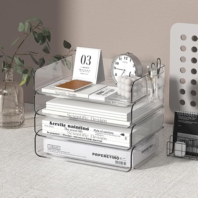 FANXIYQ 4-Tier Stackable Paper Tray Organizer - Image 4