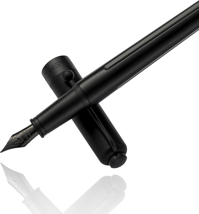 HUASHILAI Luxury Matte Black Forest Fountain Pen Set, Titanium Black Extra Fine - Image 4