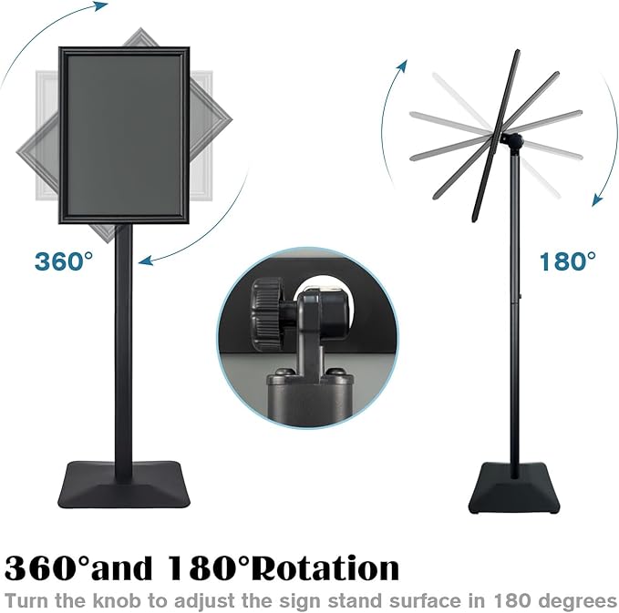 Golemas Sign Stand for Display, 11lbs Integrated Rod Heavy Duty Pedestal Floor - Image 4