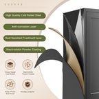 letaya 75" h metal storage cabinet with 2, front angle view