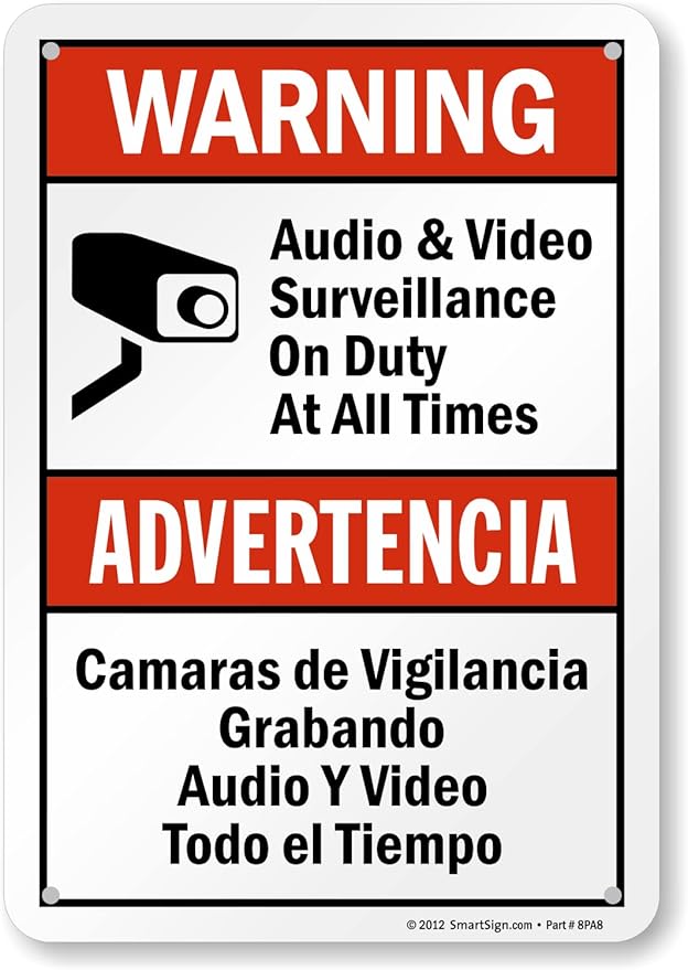 SmartSign 10 x 7 inch “Warning by SmartSign