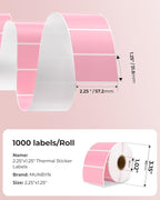 MUNBYN 2.25"x1.25" Thermal Sticker Labels, 1000 Sheets/Roll - Image 2