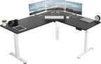 VIVO Electric Corner 63 x 55 inch L-Shaped Standing Desk, Memory Height