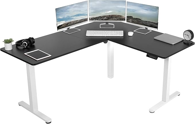 VIVO Electric Corner 63 x 55 inch L-Shaped Standing Desk, Memory Height by VIVO