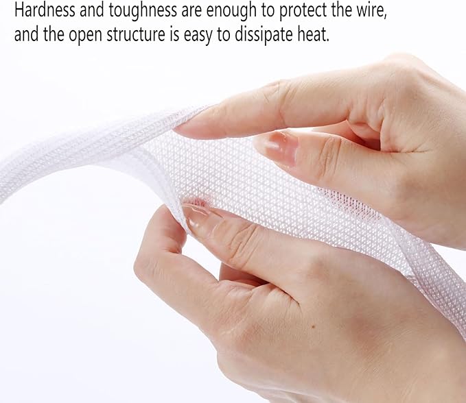 QCSIW 1/2" x25ft Braided Cable Sleeve – Split Self-Wrapping Wire Loom Tubing - Image 3