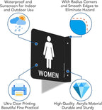 Faittoo Restroom Sign, Bathroom Signs, 6 x 6 Inches Acrylic Sign, - Image 3
