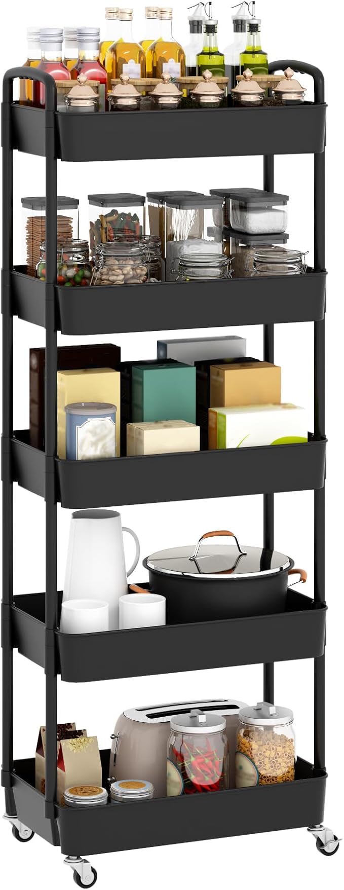 Sywhitta 5-Tier Plastic Rolling Utility Cart - Image 8