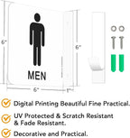 Faittoo Restroom Sign, Bathroom Signs, 2 Pack 6 x 6 Inches Acrylic Sign - Image 2